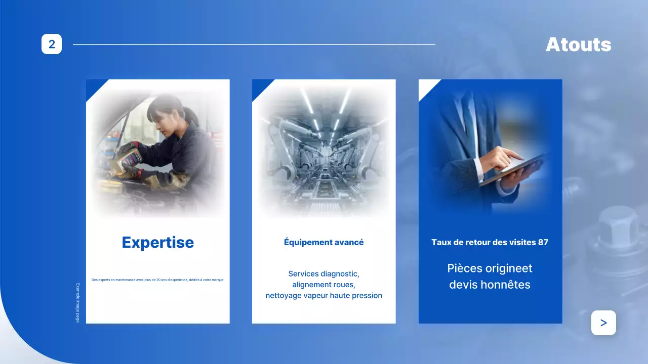 Publicité de réparation automobile moderne bleue