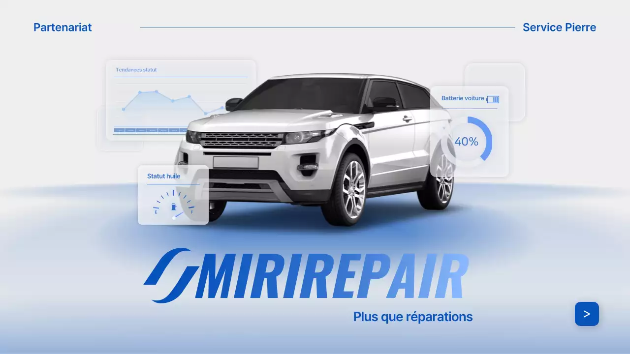 Publicité de réparation automobile moderne bleue