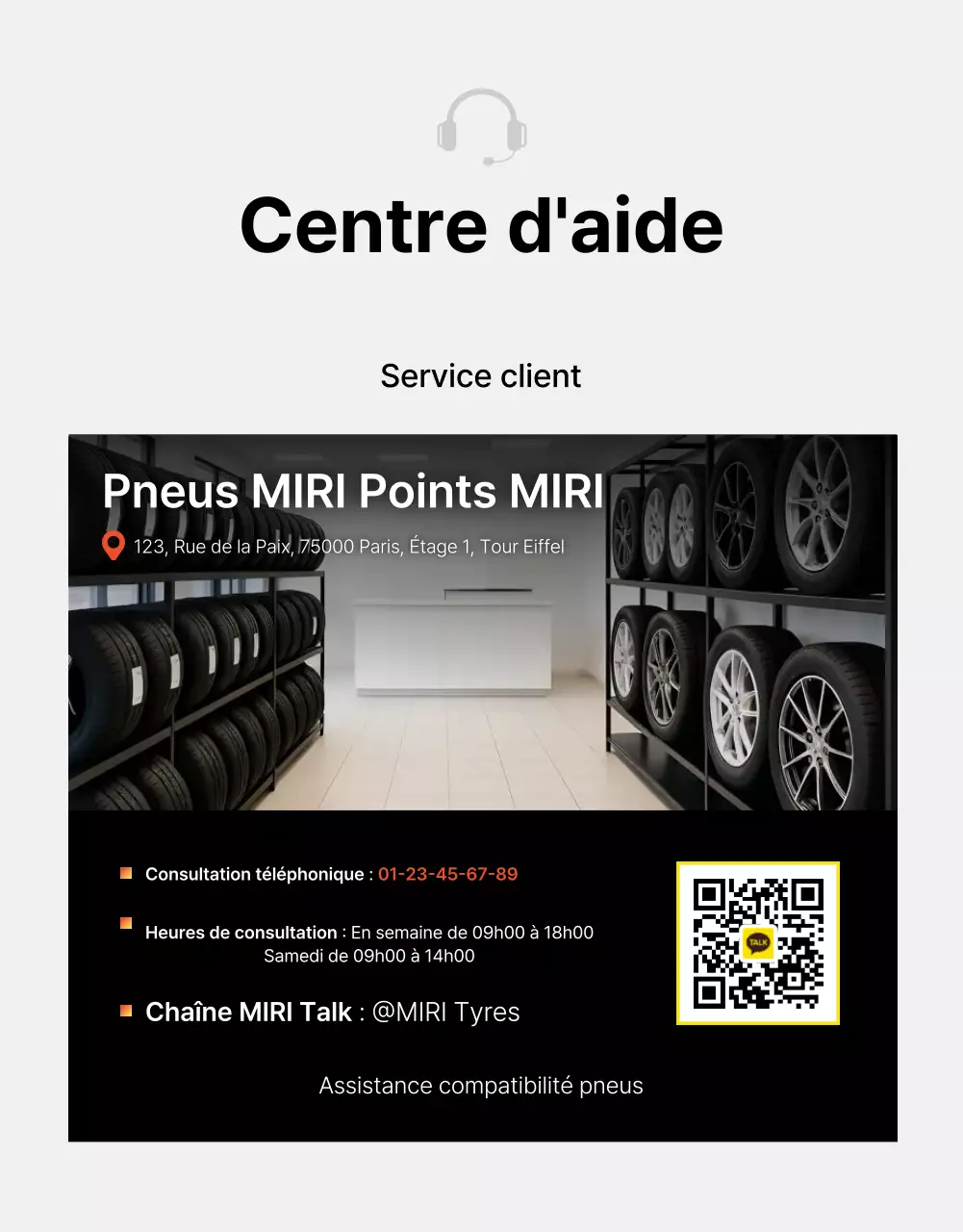 Publicité pour un pneu de voiture moderne noir