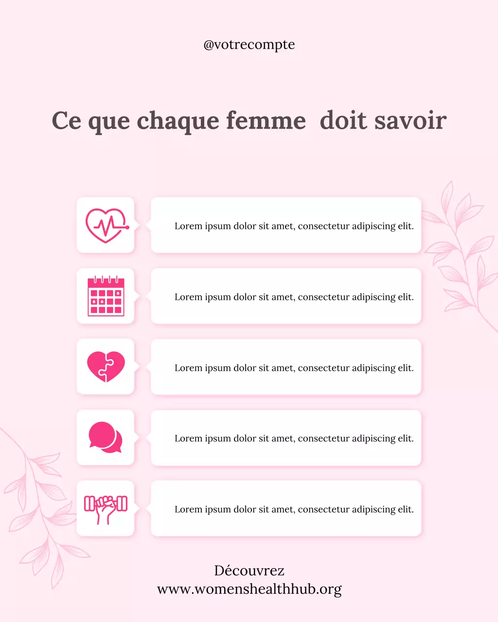 Publication Instagram du guide de santé moderne rose