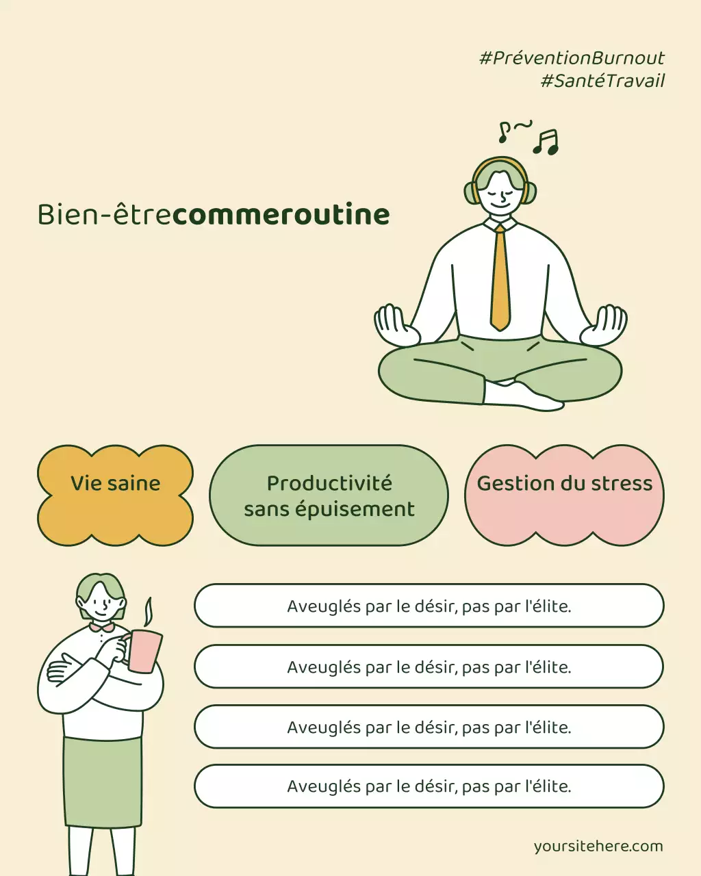 Publication Instagram sur la promotion du bien-être moderne beige