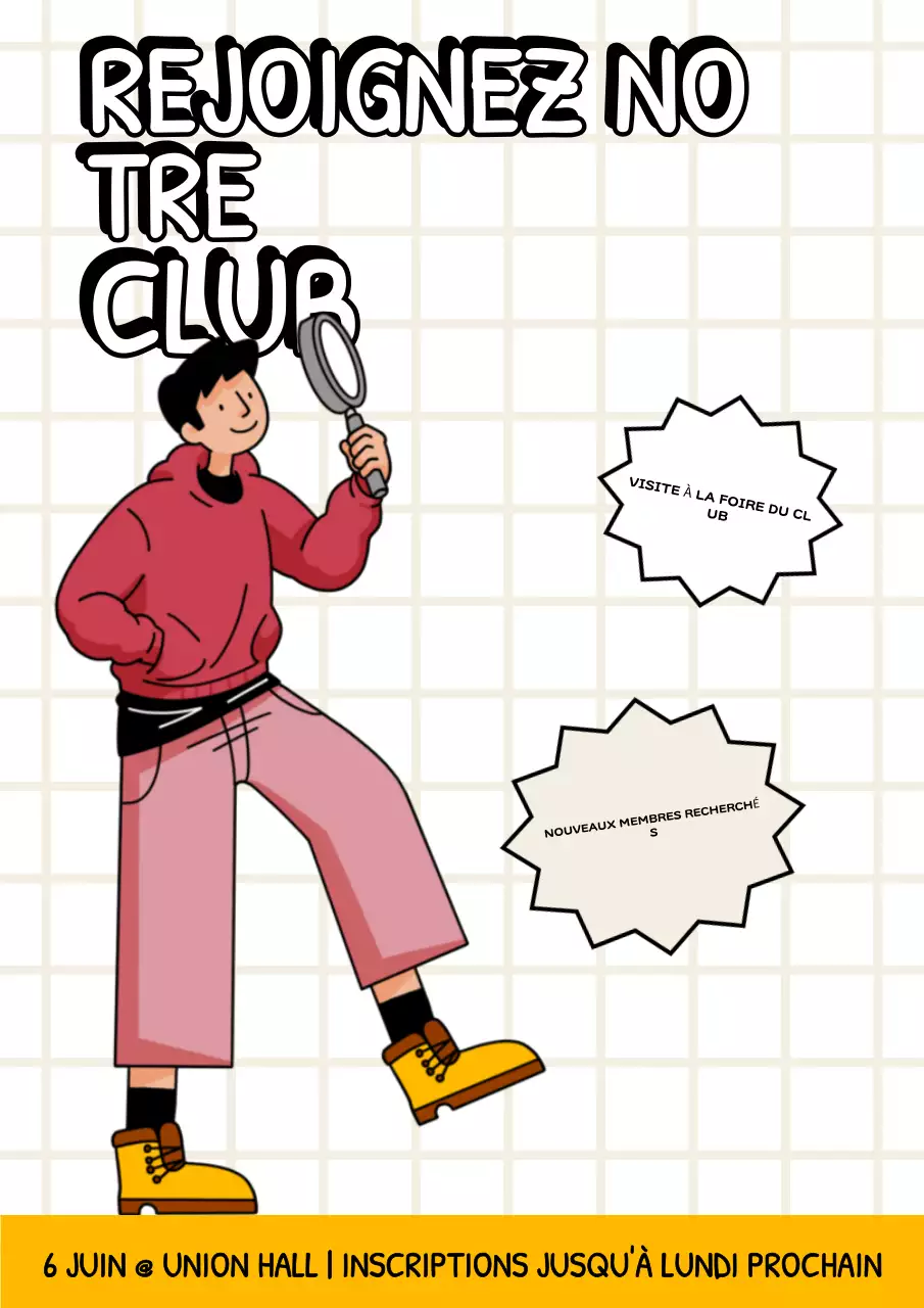 Affiche de recrutement du club universitaire