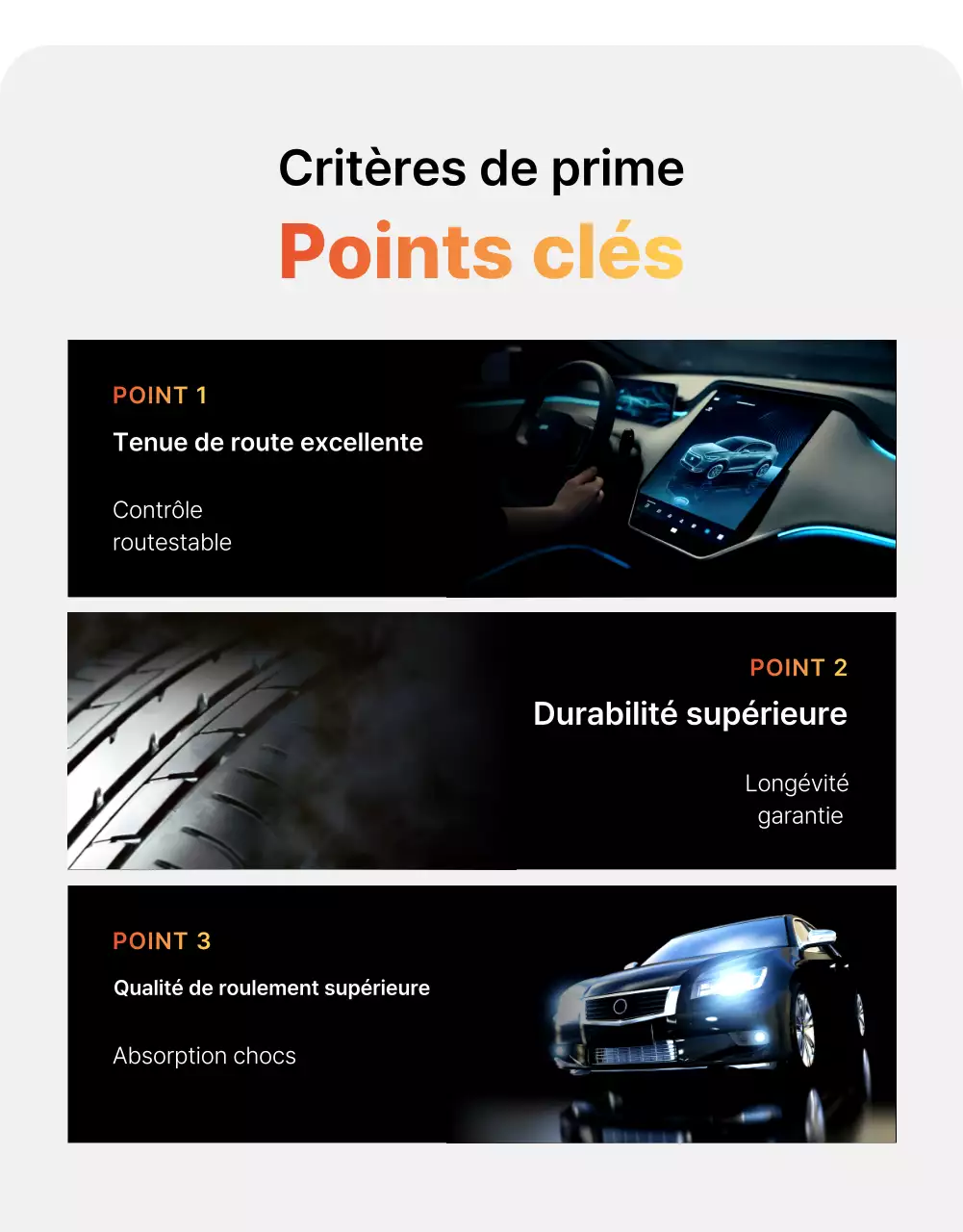 Publicité pour un pneu de voiture moderne noir