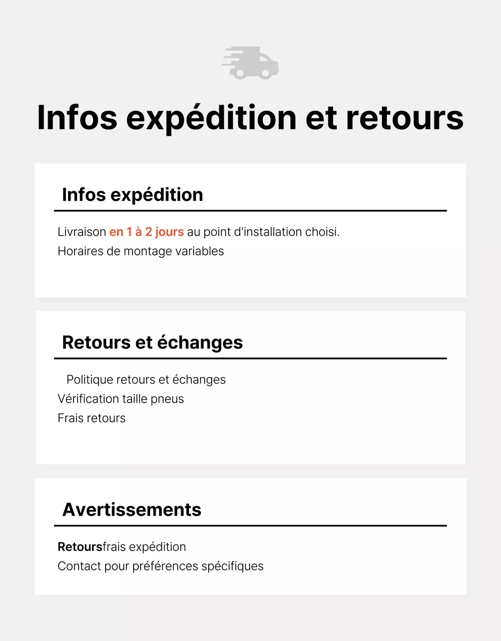 Publicité pour un pneu de voiture moderne noir