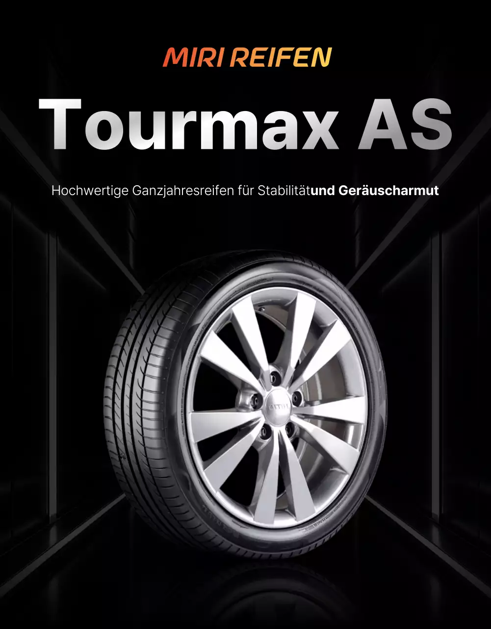 Schwarze moderne Autoreifenwerbung