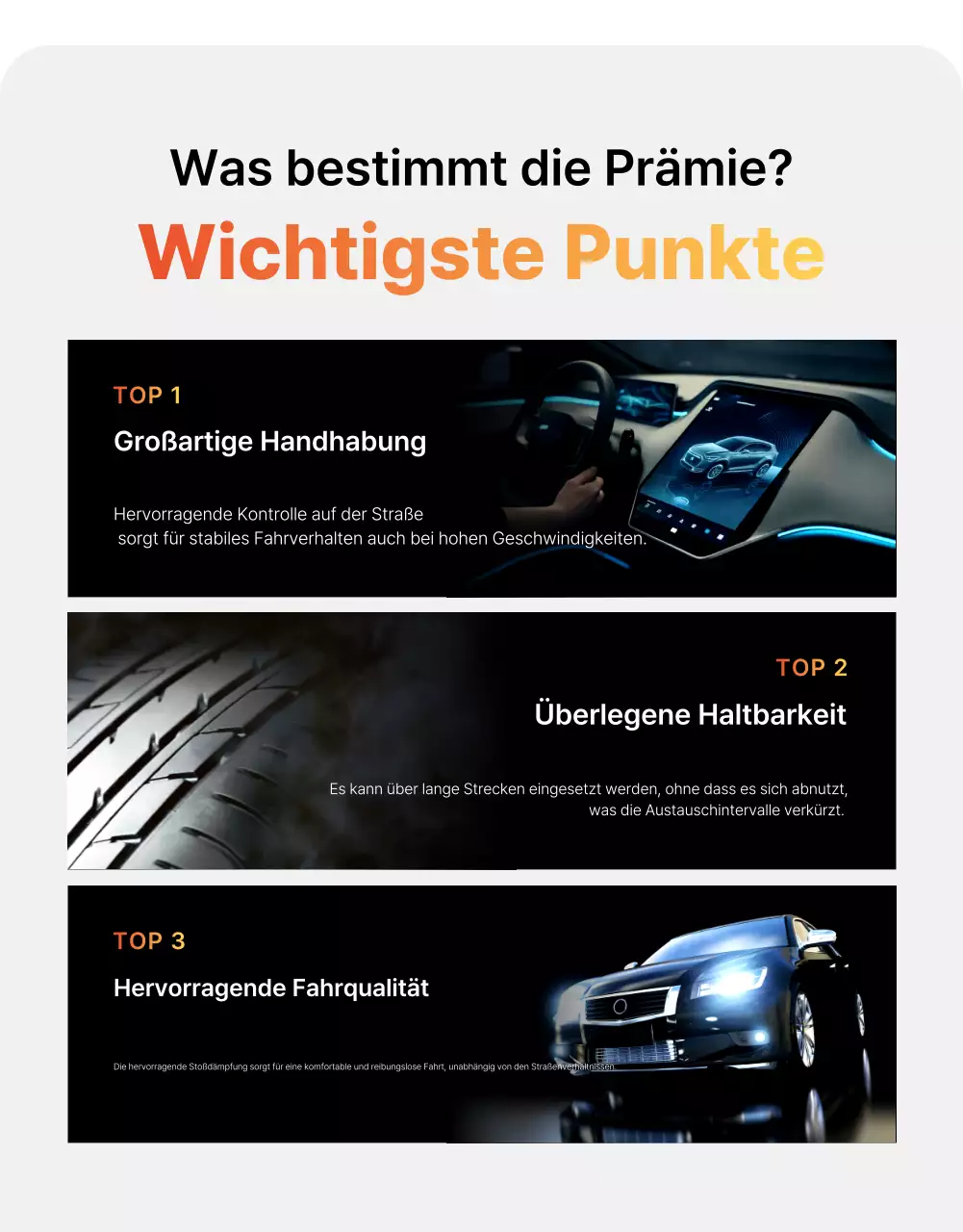 Schwarze moderne Autoreifenwerbung
