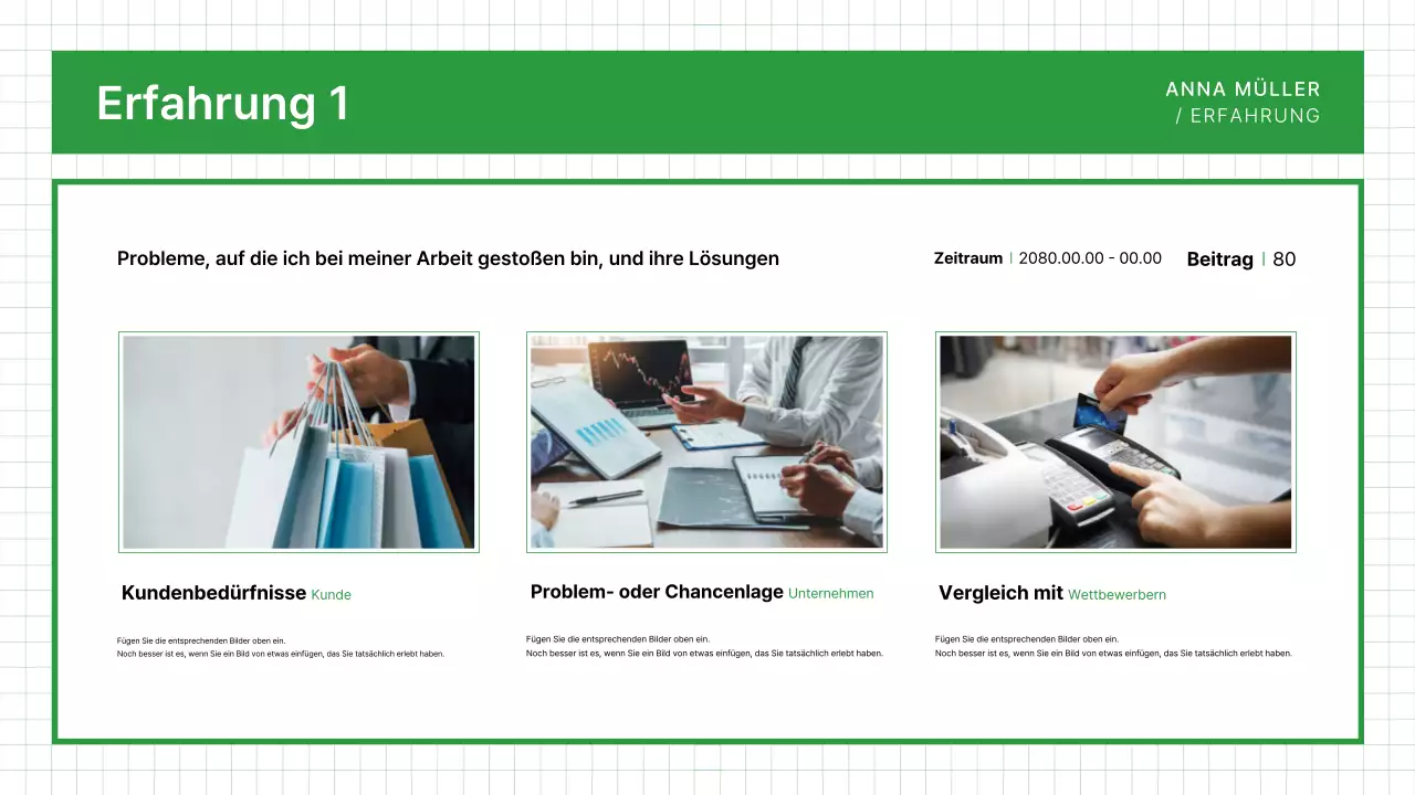 Grüne saubere Portfolio-Visitenkarte