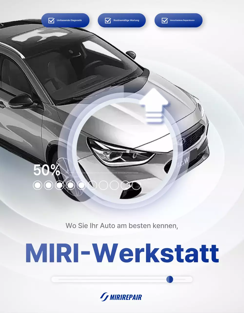 Graue moderne Autowartungsanzeige