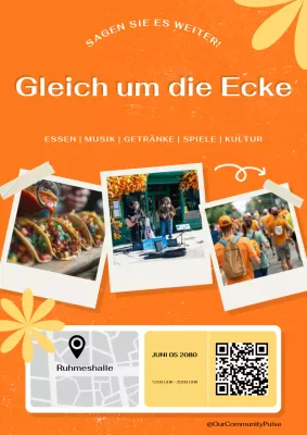 Orange und Gelb Modernes Lokales Gemeinschaftsveranstaltungsplakat