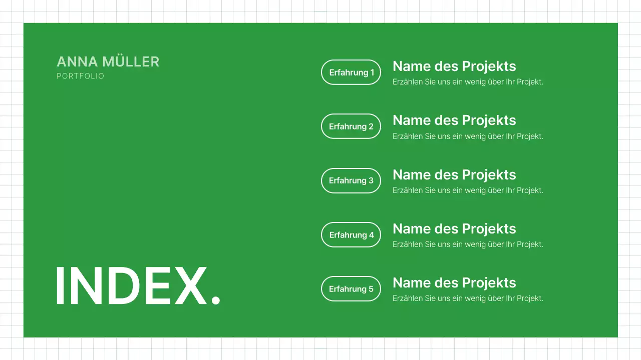 Grüne saubere Portfolio-Visitenkarte