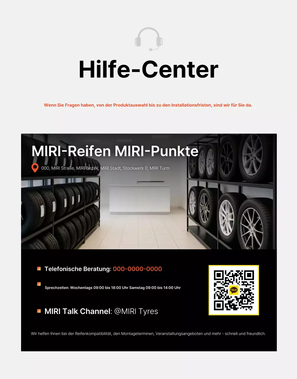 Schwarze moderne Autoreifenwerbung