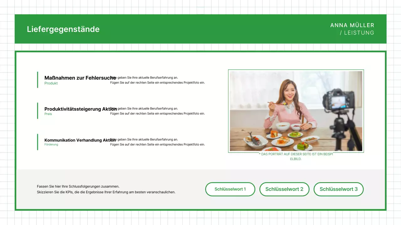 Grüne saubere Portfolio-Visitenkarte