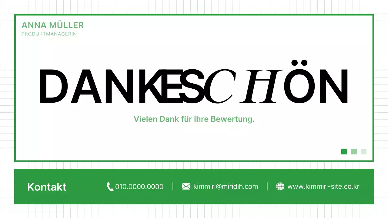 Grüne saubere Portfolio-Visitenkarte