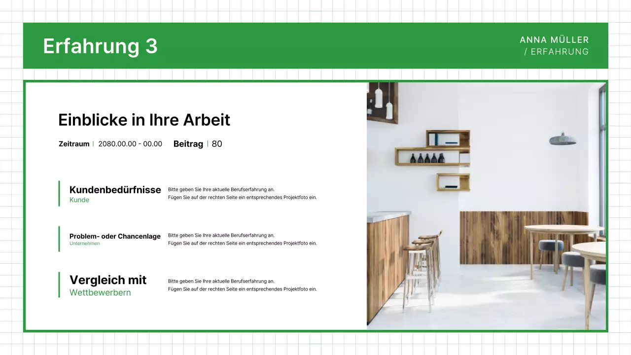 Grüne saubere Portfolio-Visitenkarte