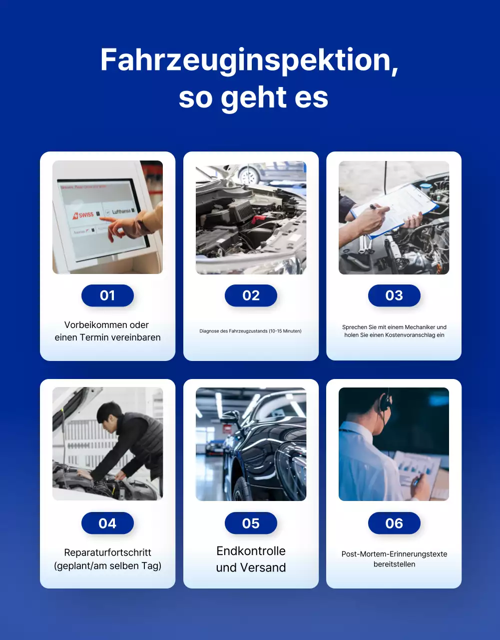 Graue moderne Autowartungsanzeige