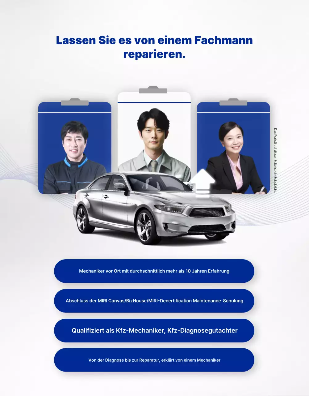 Graue moderne Autowartungsanzeige