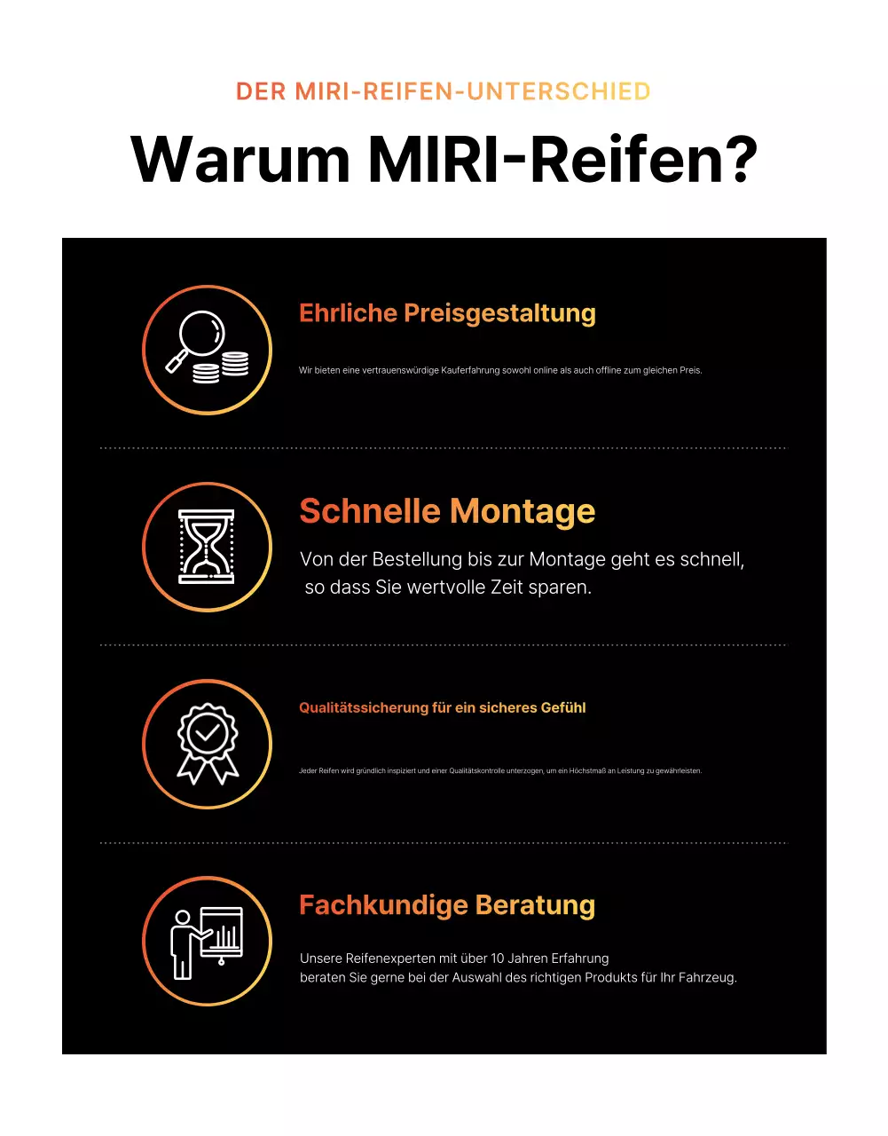 Schwarze moderne Autoreifenwerbung