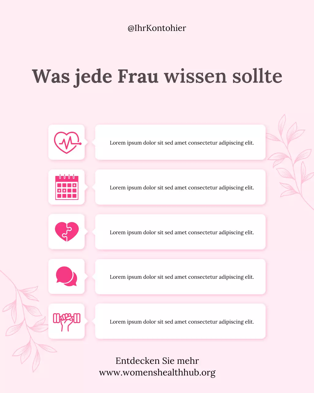 Instagram-Beitrag „Pink Modern Health Guide“