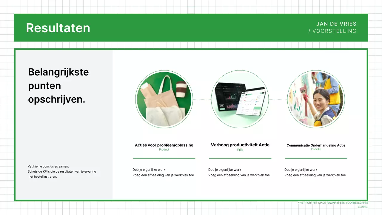 Groen schoon portfolio visitekaartje