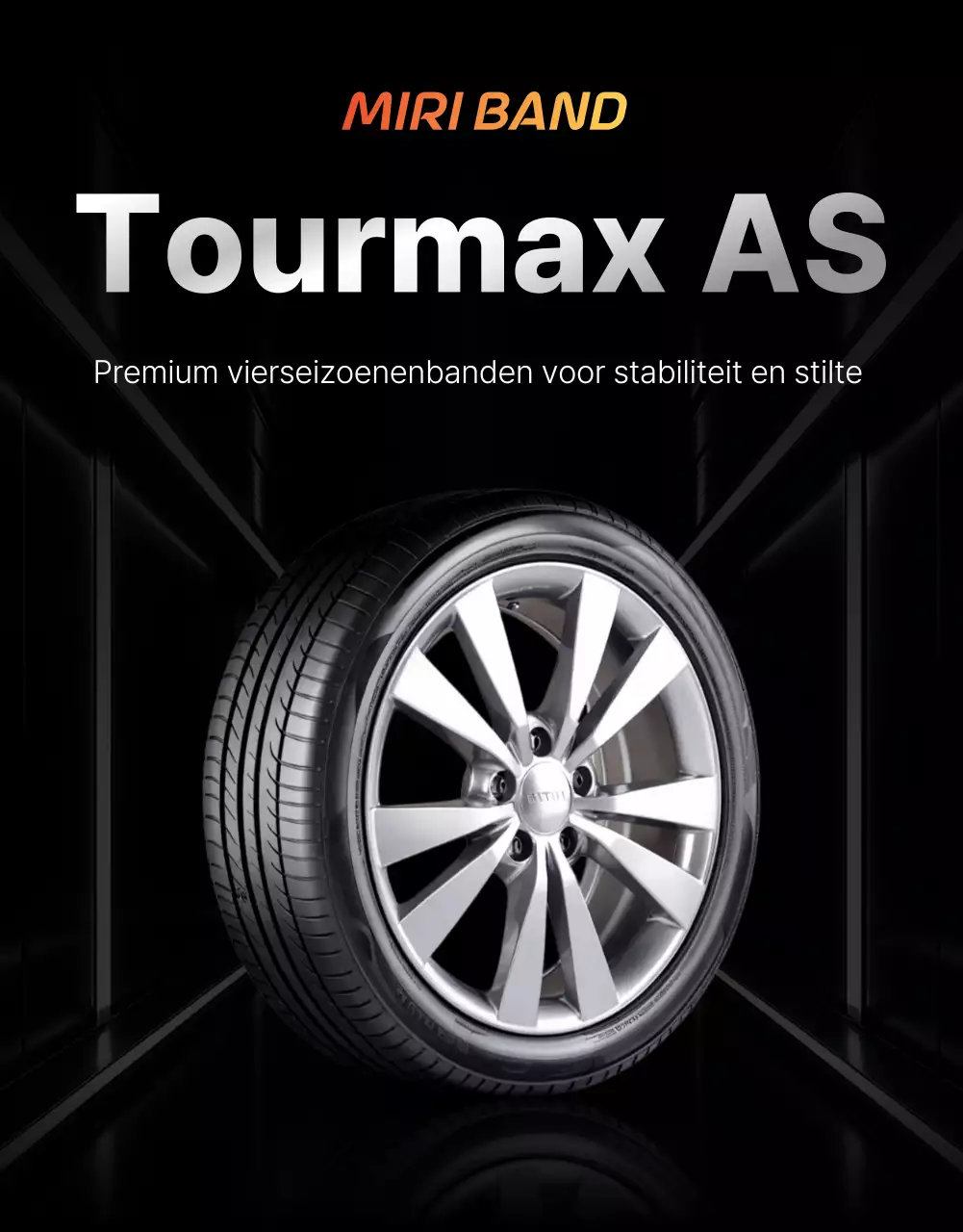 Advertentie voor zwarte moderne autobanden