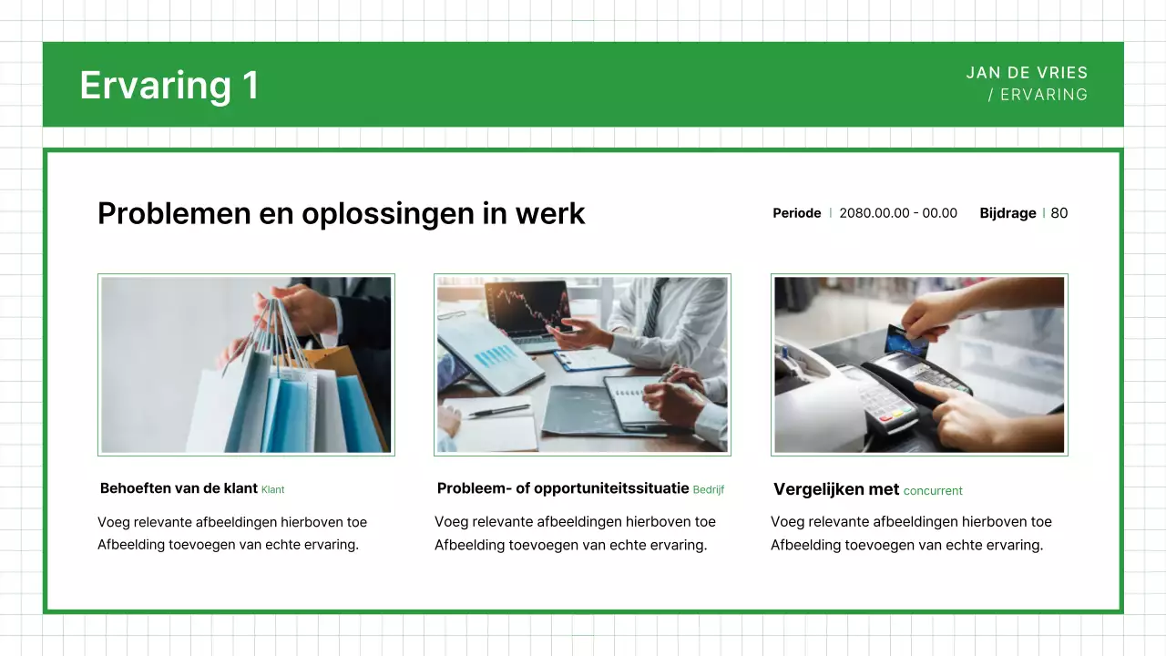 Groen schoon portfolio visitekaartje