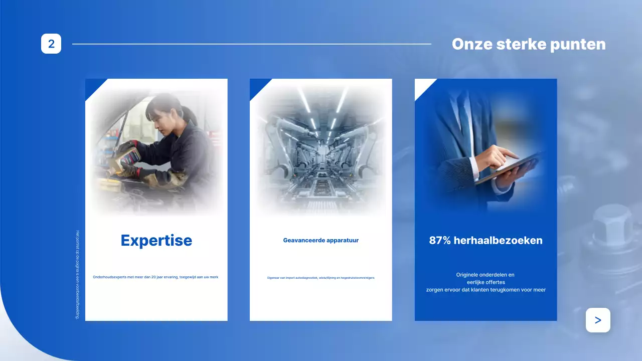 Advertentie voor blauwe moderne autoreparatie