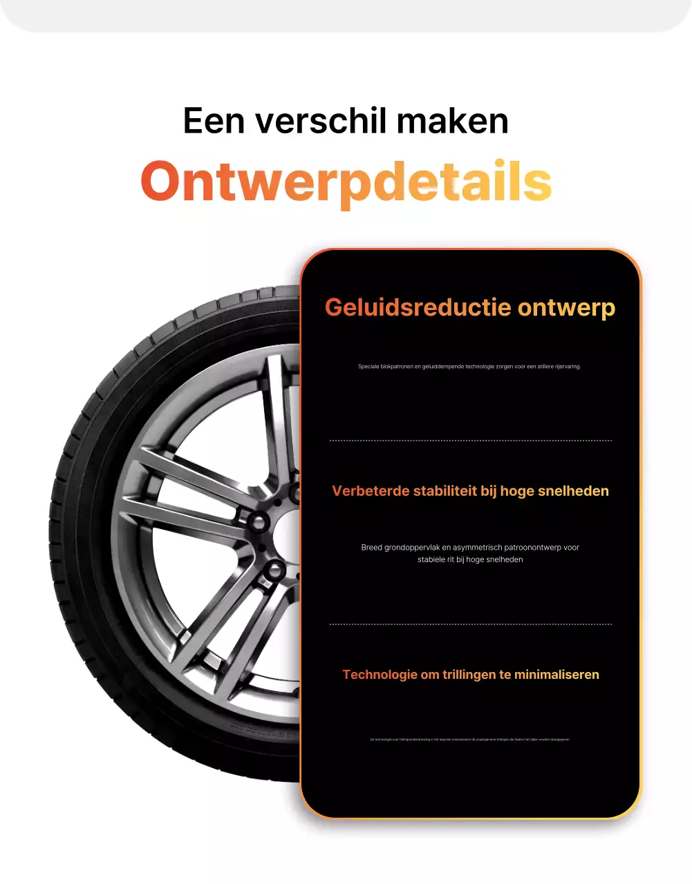 Advertentie voor zwarte moderne autobanden