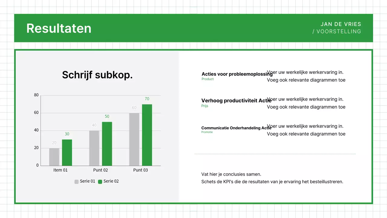 Groen schoon portfolio visitekaartje