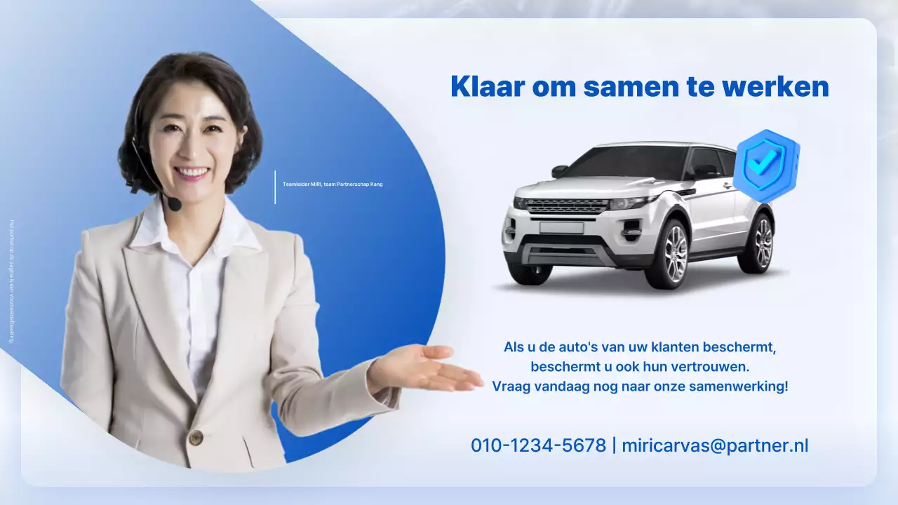 Advertentie voor blauwe moderne autoreparatie