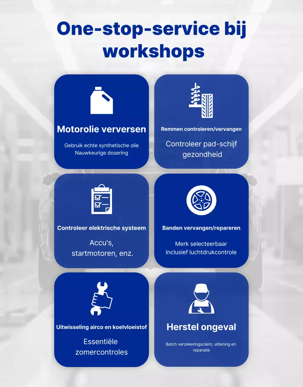 Grijze moderne auto-onderhoudsadvertentie