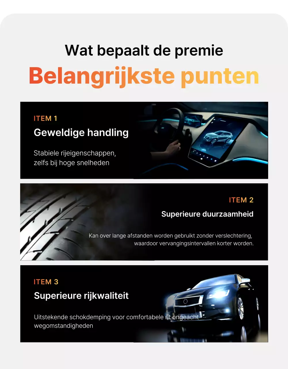 Advertentie voor zwarte moderne autobanden