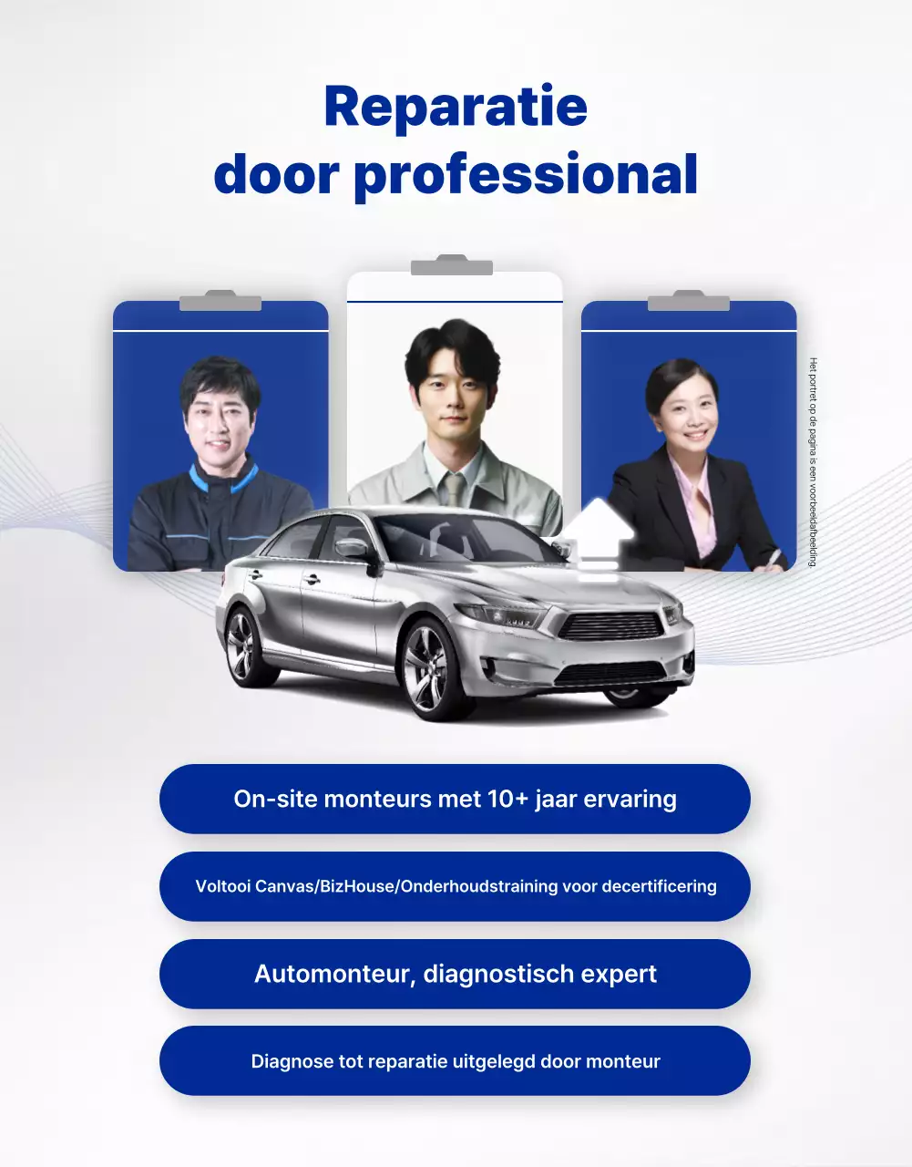 Grijze moderne auto-onderhoudsadvertentie