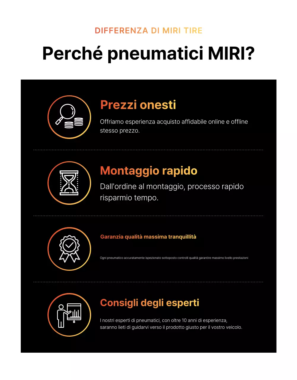 Pubblicità di pneumatici per auto moderni neri