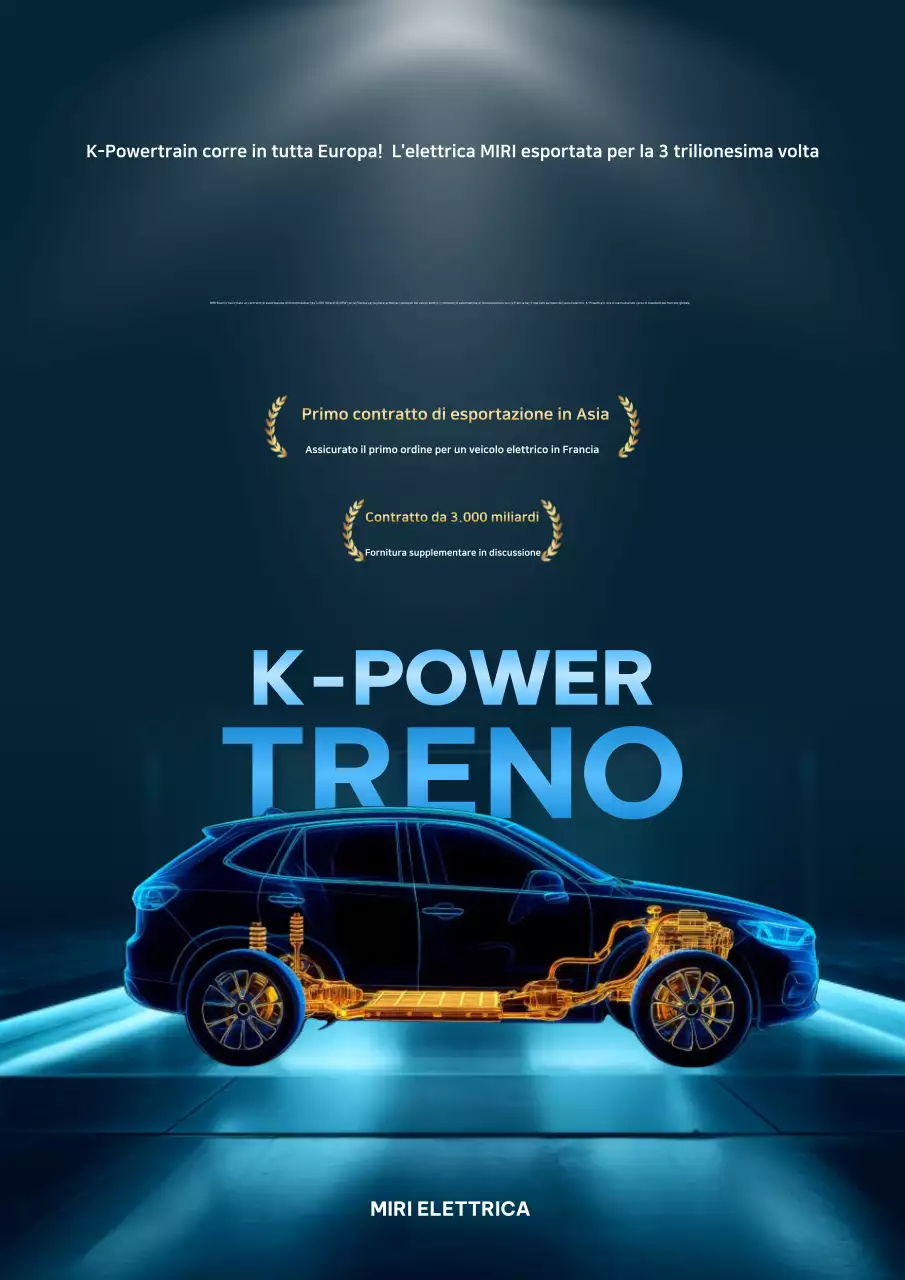 Pubblicità di un'auto elettrica moderna blu