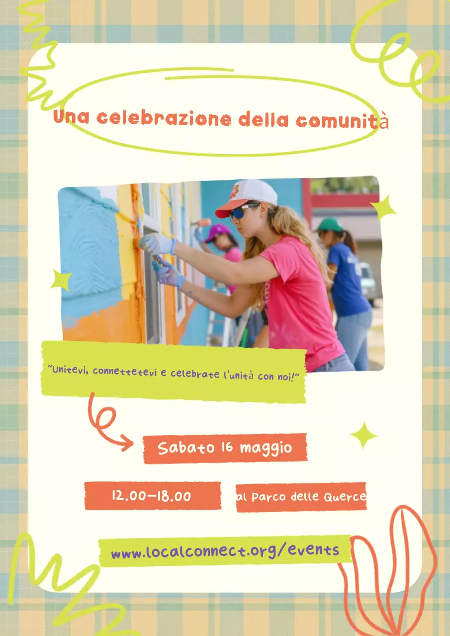 Manifesto dell'evento comunitario moderno viola