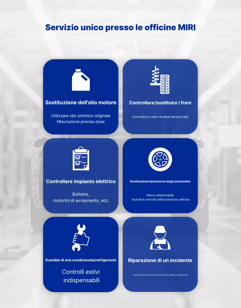 Pubblicità di manutenzione auto moderna grigia