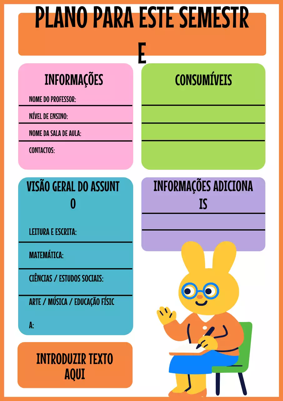 Cartaz do programa de aulas