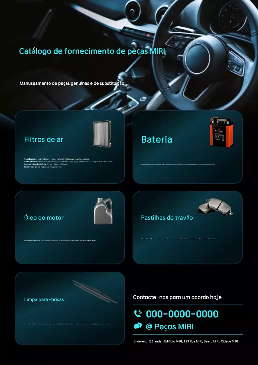 Catálogo de peças automotivas Blue Modern
