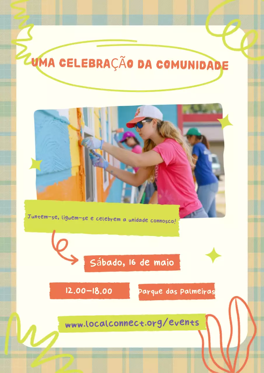 Cartaz do evento comunitário moderno roxo