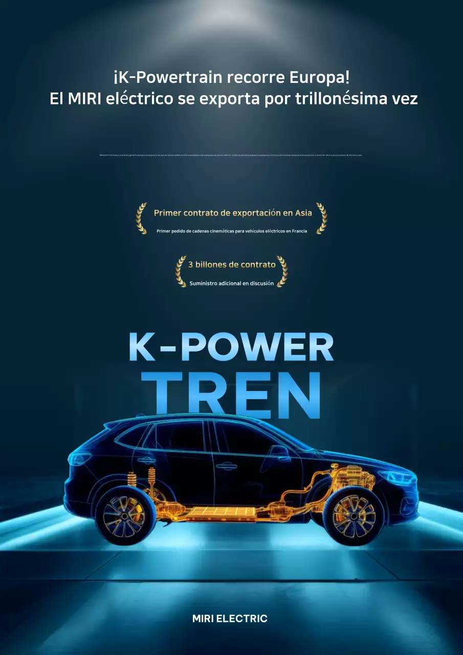 Anuncio de coche eléctrico moderno azul