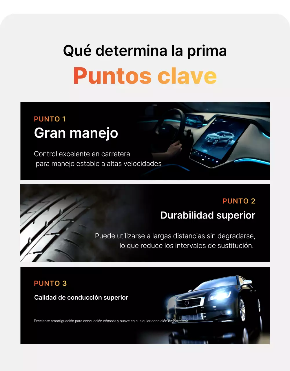 Anuncio de neumáticos de coche modernos de color negro
