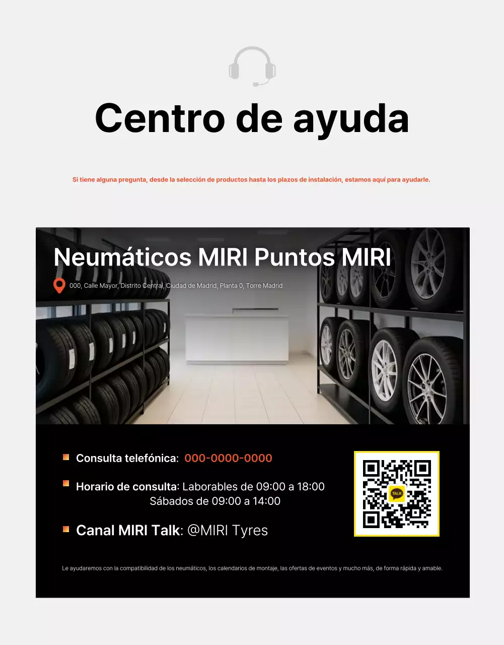 Anuncio de neumáticos de coche modernos de color negro