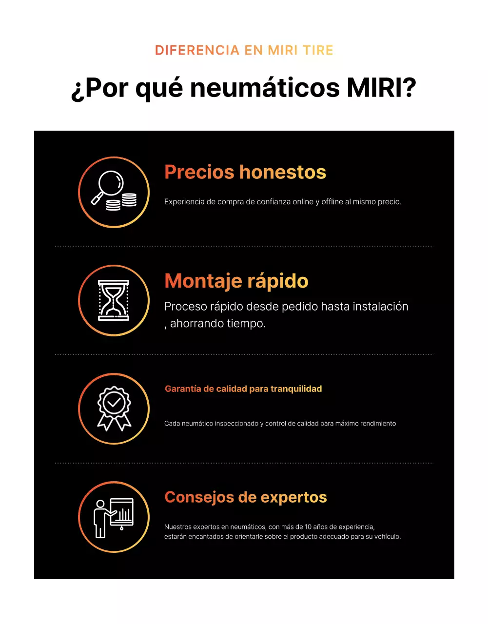 Anuncio de neumáticos de coche modernos de color negro