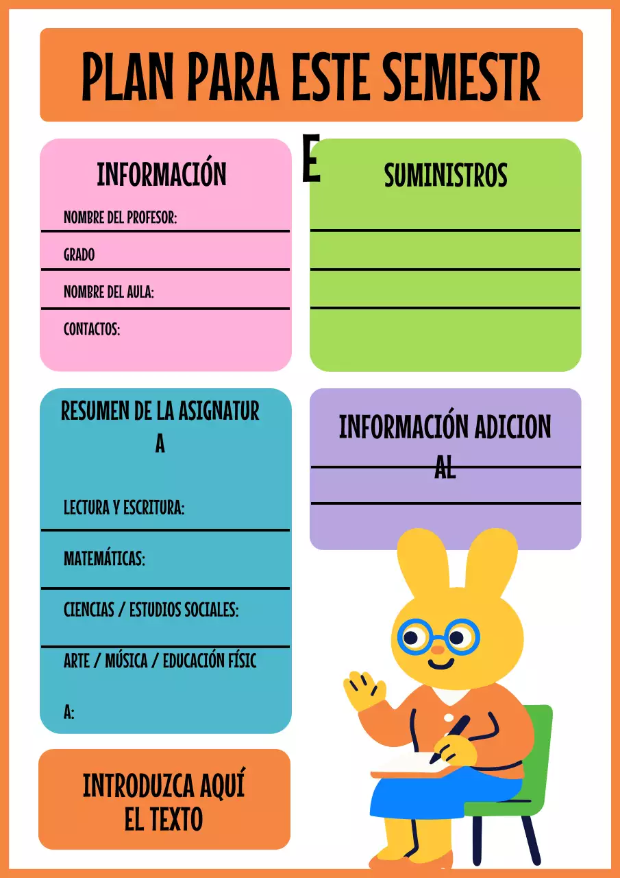 Póster del programa de estudios de la clase