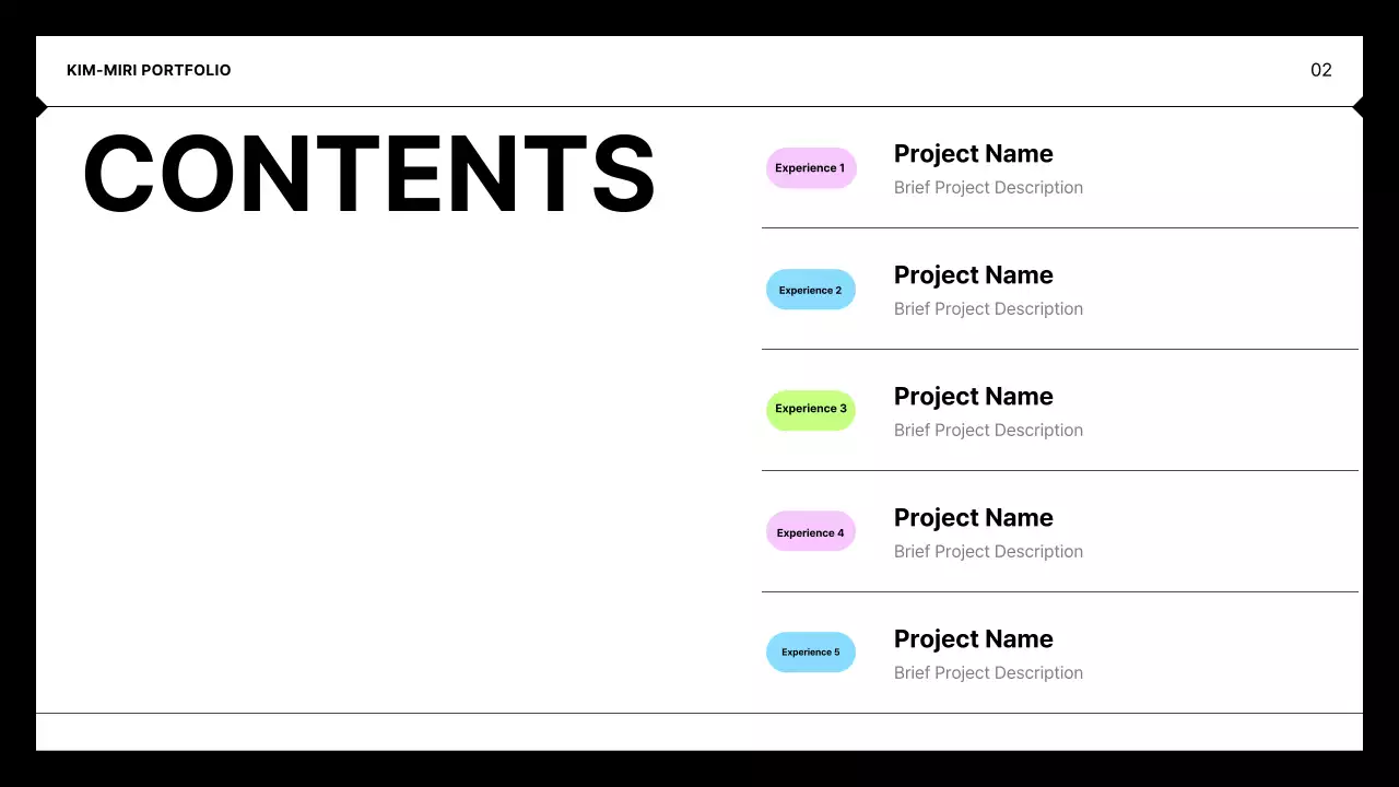 Portfólio Minimalista Preto