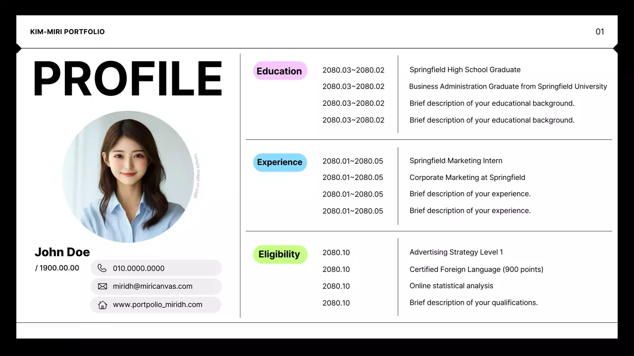 Portfólio Minimalista Preto