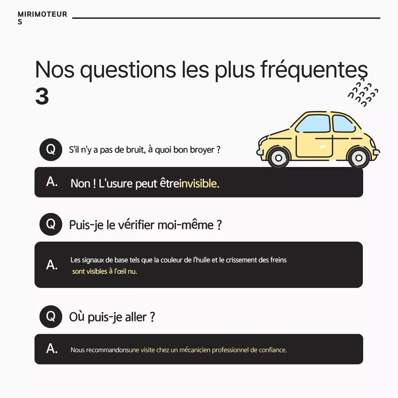 Un guide simple d'entretien automobile en blanc et noir