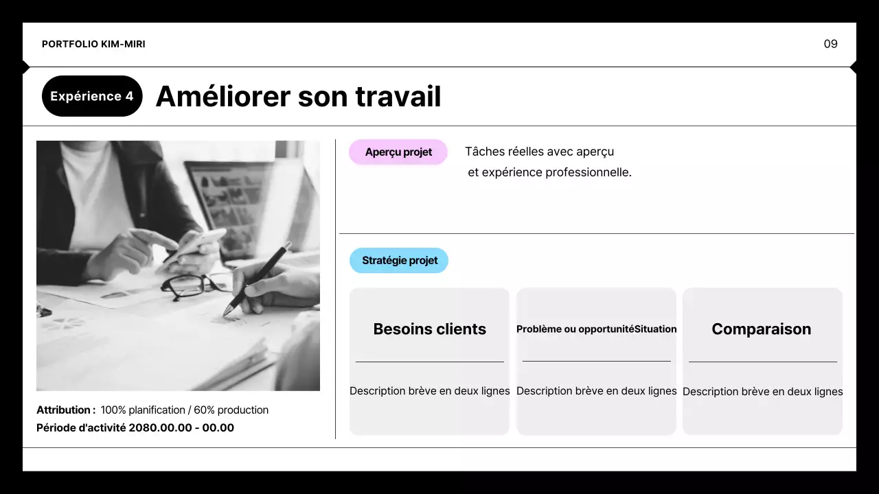 Portefeuille minimaliste noir