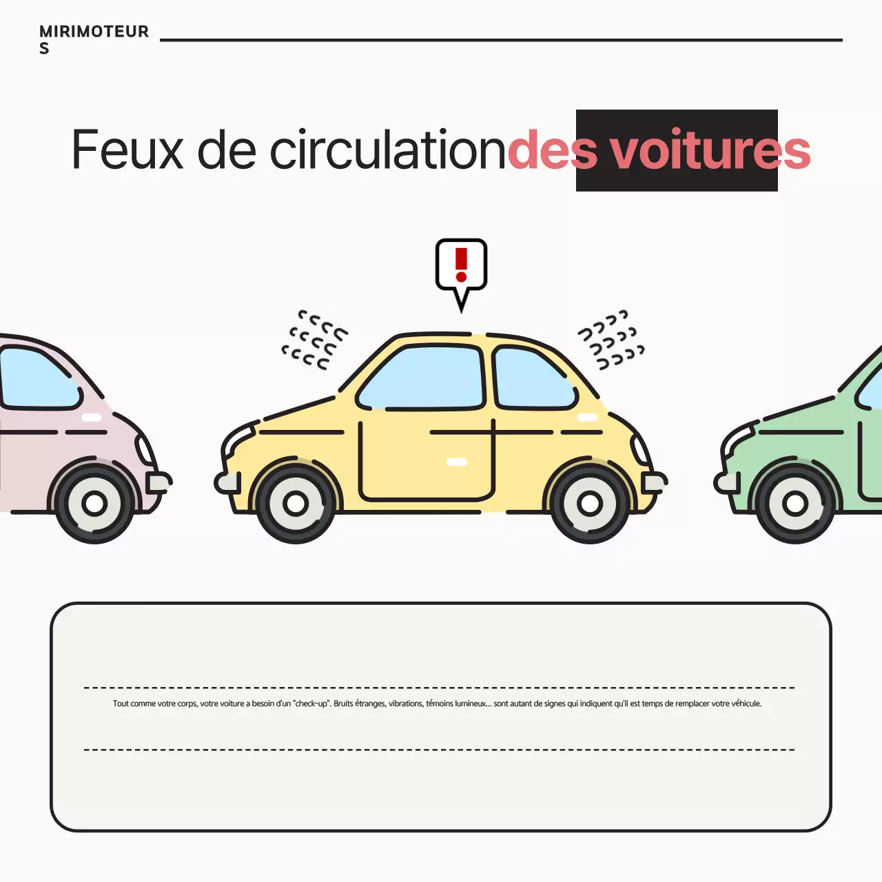 Un guide simple d'entretien automobile en blanc et noir