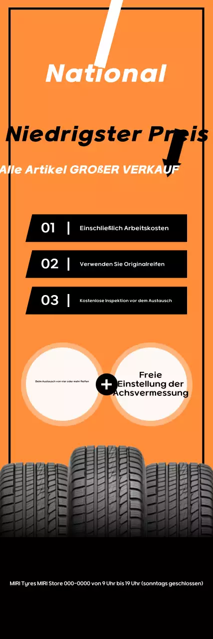Orange Highlight Reifen-Rabattaktion